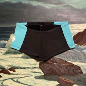 Womens RIPCURL G-Bomb 1mm Wetsuit Swim Shorts.  Turqoise Blue & Black. Size 4